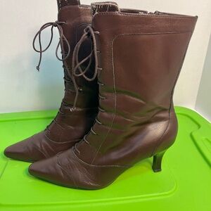 Chadwick's Chocolate Brown Mid Calf Granny-Style Boots